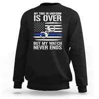Police Retirement Sweatshirt Handcuffs US Flag Retired Police Graphic