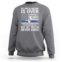 Police Retirement Sweatshirt Handcuffs US Flag Retired Police Graphic