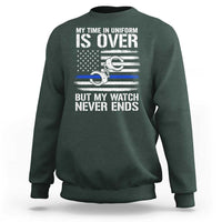 Police Retirement Sweatshirt Handcuffs US Flag Retired Police Graphic