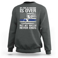 Police Retirement Sweatshirt Handcuffs US Flag Retired Police Graphic