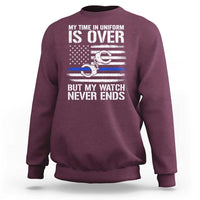 Police Retirement Sweatshirt Handcuffs US Flag Retired Police Graphic