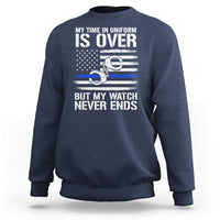 Police Retirement Sweatshirt Handcuffs US Flag Retired Police Graphic
