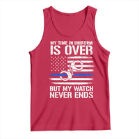 Police Retirement Tank Top Handcuffs US Flag Retired Police Graphic