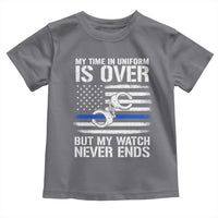 Police Retirement Toddler T Shirt Handcuffs US Flag Retired Police Graphic