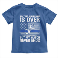 Police Retirement Toddler T Shirt Handcuffs US Flag Retired Police Graphic