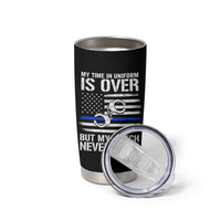 Police Retirement Tumbler Cup Handcuffs US Flag Retired Police Graphic