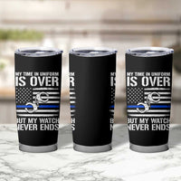 Police Retirement Tumbler Cup Handcuffs US Flag Retired Police Graphic
