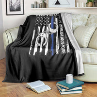 Police Retirement Throw Blanket Retired Not My Problem Anymore Handcuffs US Flag Retired Police Graphic