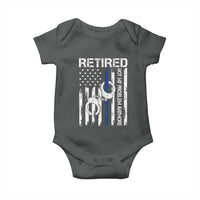 Police Retirement Baby Onesie Retired Not My Problem Anymore Handcuffs US Flag Retired Police Graphic