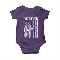 Police Retirement Baby Onesie Retired Not My Problem Anymore Handcuffs US Flag Retired Police Graphic
