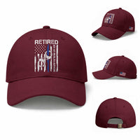 Police Retirement Baseball Cap Retired Not My Problem Anymore Handcuffs US Flag Retired Police Graphic