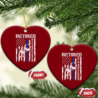 Police Retirement Ceramic Ornament Retired Not My Problem Anymore Handcuffs US Flag Retired Police Graphic