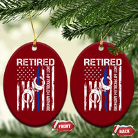 Police Retirement Ceramic Ornament Retired Not My Problem Anymore Handcuffs US Flag Retired Police Graphic
