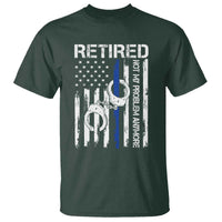 Police Retirement T Shirt Retired Not My Problem Anymore Handcuffs US Flag Retired Police Graphic