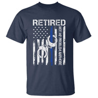 Police Retirement T Shirt Retired Not My Problem Anymore Handcuffs US Flag Retired Police Graphic