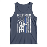 Police Retirement Tank Top Retired Not My Problem Anymore Handcuffs US Flag Retired Police Graphic