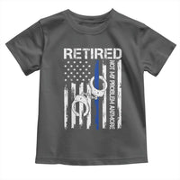 Police Retirement Toddler T Shirt Retired Not My Problem Anymore Handcuffs US Flag Retired Police Graphic