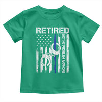 Police Retirement Toddler T Shirt Retired Not My Problem Anymore Handcuffs US Flag Retired Police Graphic