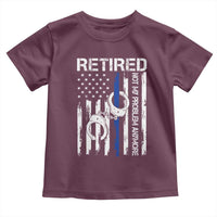 Police Retirement Toddler T Shirt Retired Not My Problem Anymore Handcuffs US Flag Retired Police Graphic
