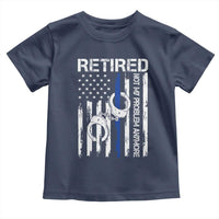 Police Retirement Toddler T Shirt Retired Not My Problem Anymore Handcuffs US Flag Retired Police Graphic