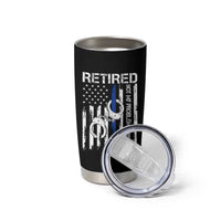 Police Retirement Tumbler Cup Retired Not My Problem Anymore Handcuffs US Flag Retired Police Graphic