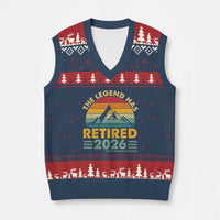 Retired 2026 Not My Problem Anymore V-Neck Knit Sweater Vest Vintage Retirement Gift
