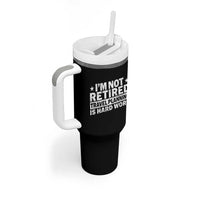 Im Not Retired Travel Planning Is Hard Work Tumbler With Handle Funny Vacation Retirement Gift