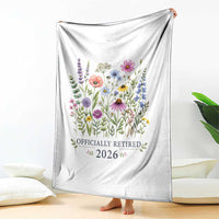 Officially Retired 2026 Wildflowers Botanical Floral Graphic Throw Blanket