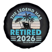 The Legend Has Retired 2026 Spare Tire Cover Vintage Tropical Beach Sunset Graphic Ocean Vibes