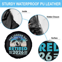 The Legend Has Retired 2026 Spare Tire Cover Vintage Tropical Beach Sunset Graphic Ocean Vibes