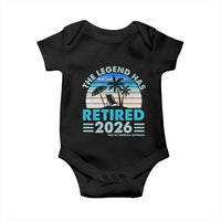 The Legend Has Retired 2026 Baby Onesie Vintage Tropical Beach Sunset Graphic Ocean Vibes
