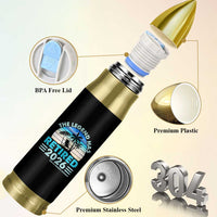 The Legend Has Retired 2026 Bullet Tumbler Vintage Tropical Beach Sunset Graphic Ocean Vibes