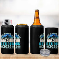 The Legend Has Retired 2026 4 in 1 Can Cooler Tumbler Vintage Tropical Beach Sunset Graphic Ocean Vibes
