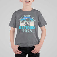 The Legend Has Retired 2026 T Shirt For Kid Vintage Tropical Beach Sunset Graphic Ocean Vibes