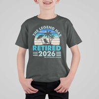 The Legend Has Retired 2026 T Shirt For Kid Vintage Tropical Beach Sunset Graphic Ocean Vibes