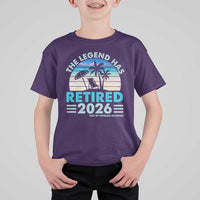 The Legend Has Retired 2026 T Shirt For Kid Vintage Tropical Beach Sunset Graphic Ocean Vibes