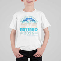 The Legend Has Retired 2026 T Shirt For Kid Vintage Tropical Beach Sunset Graphic Ocean Vibes