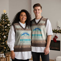 The Legend Has Retired 2026 V-Neck Knit Sweater Vest Vintage Tropical Beach Sunset Graphic Ocean Vibes