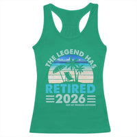 The Legend Has Retired 2026 Racerback Tank Top Vintage Tropical Beach Sunset Graphic Ocean Vibes