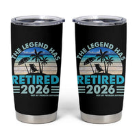 The Legend Has Retired 2026 Tumbler Cup Vintage Tropical Beach Sunset Graphic Ocean Vibes