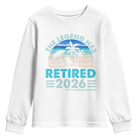 The Legend Has Retired 2026 Youth Sweatshirt Vintage Tropical Beach Sunset Graphic Ocean Vibes