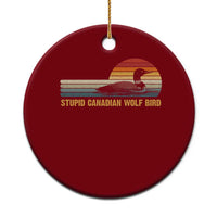 Stupid Canadian Wolf Bird Ceramic Ornament Retro LGBT Hockey Fan - Wonder Print Shop
