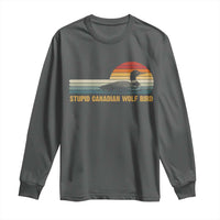 Stupid Canadian Wolf Bird Long Sleeve Shirt Retro LGBT Hockey Fan - Wonder Print Shop