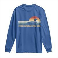 Stupid Canadian Wolf Bird Long Sleeve Shirt Retro LGBT Hockey Fan - Wonder Print Shop