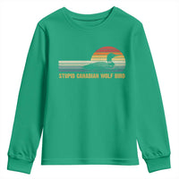 Stupid Canadian Wolf Bird Youth Sweatshirt Retro LGBT Hockey Fan - Wonder Print Shop