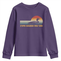 Stupid Canadian Wolf Bird Youth Sweatshirt Retro LGBT Hockey Fan - Wonder Print Shop