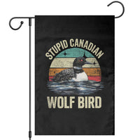 Stupid Canadian Wolf Bird Garden Flag Funny Retro LGBT Romance Hockey Fan - Wonder Print Shop