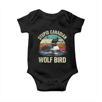 Stupid Canadian Wolf Bird Baby Onesie Funny Retro LGBT Romance Hockey Fan - Wonder Print Shop
