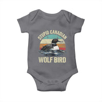 Stupid Canadian Wolf Bird Baby Onesie Funny Retro LGBT Romance Hockey Fan - Wonder Print Shop