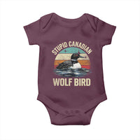 Stupid Canadian Wolf Bird Baby Onesie Funny Retro LGBT Romance Hockey Fan - Wonder Print Shop
